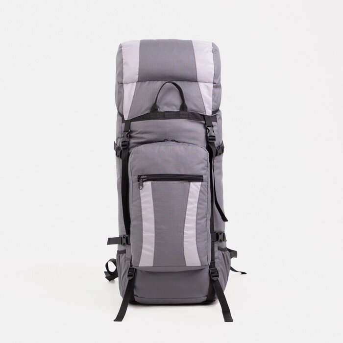 Рюкзак туристический, 90 л, отдел на шнурке, наружный карман, 2 боковые сетки, цвет серый от компании Интернет - магазин Flap - фото 1