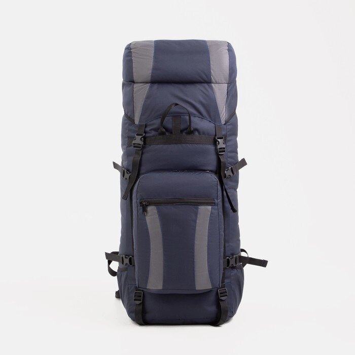 Рюкзак туристический, 90 л, отдел на шнурке, наружный карман, 2 боковые сетки, цвет синий/серый от компании Интернет - магазин Flap - фото 1