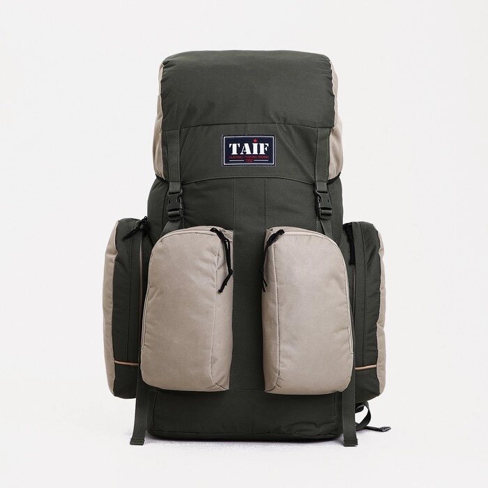 Рюкзак туристический на клапане, 60 л, 2 наружных кармана, цвет оливковый от компании Интернет - магазин Flap - фото 1