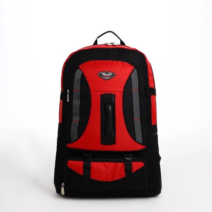 Рюкзак туристический на молнии, 4 наружных кармана, цвет красный/чёрный от компании Интернет - магазин Flap - фото 1