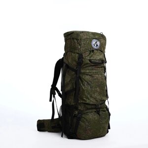 Рюкзак туристический, Taif, 100 л, отдел на шнурке, 2 наружных кармана, цвет зелёный