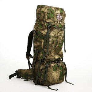 Рюкзак туристический, Taif, 120 л, отдел на шнурке, 2 наружных кармана, цвет зелёный/камуфляж