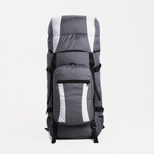 Рюкзак туристический, Taif, 60 л, отдел на шнурке, наружный карман, 2 боковые сетки, цвет серый