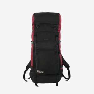 Рюкзак туристический, Taif, 80 л, отдел на шнурке, наружный карман, 2 боковых кармана, цвет чёрный/вишня