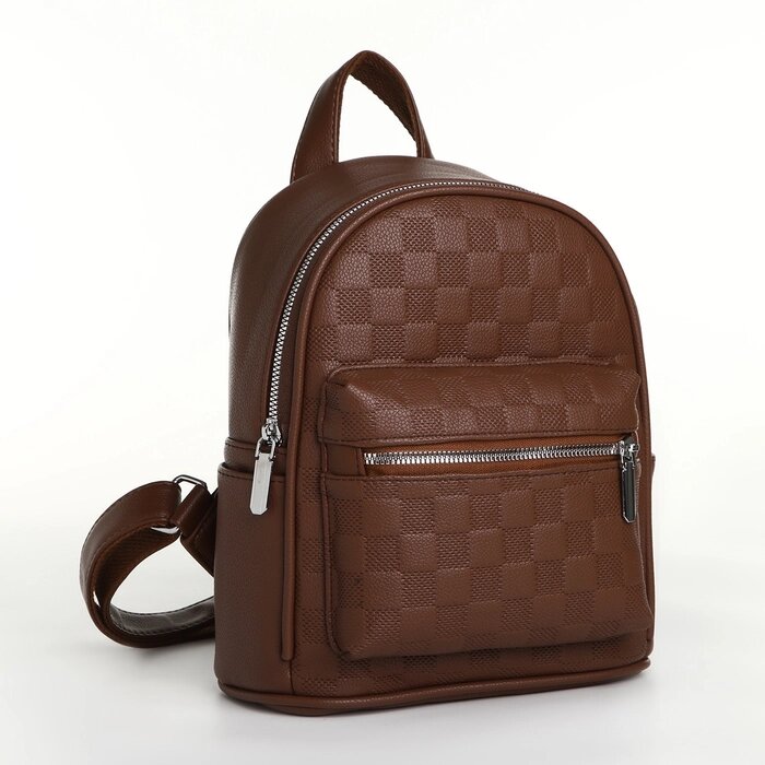 Рюкзак женский на молнии, цвет коричневый от компании Интернет - магазин Flap - фото 1
