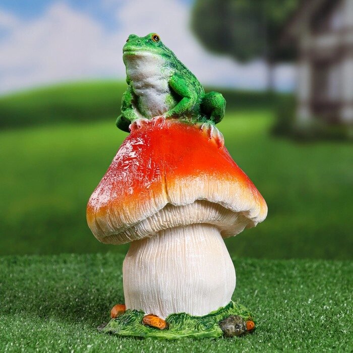 Садовая фигура "Гриб с лягушкой" 24х14х14см от компании Интернет - магазин Flap - фото 1