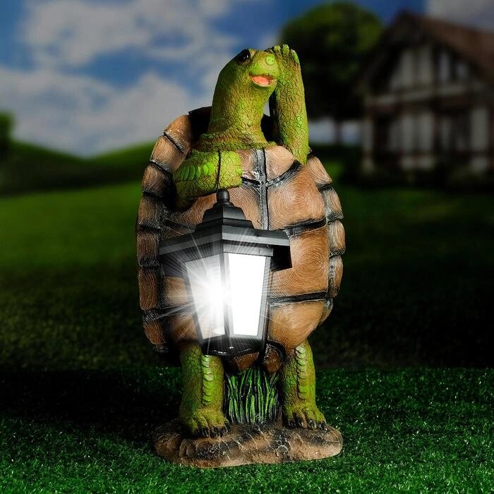 Садовый фонарь "Черепаха с фонарем" 20х18х37см от компании Интернет - магазин Flap - фото 1