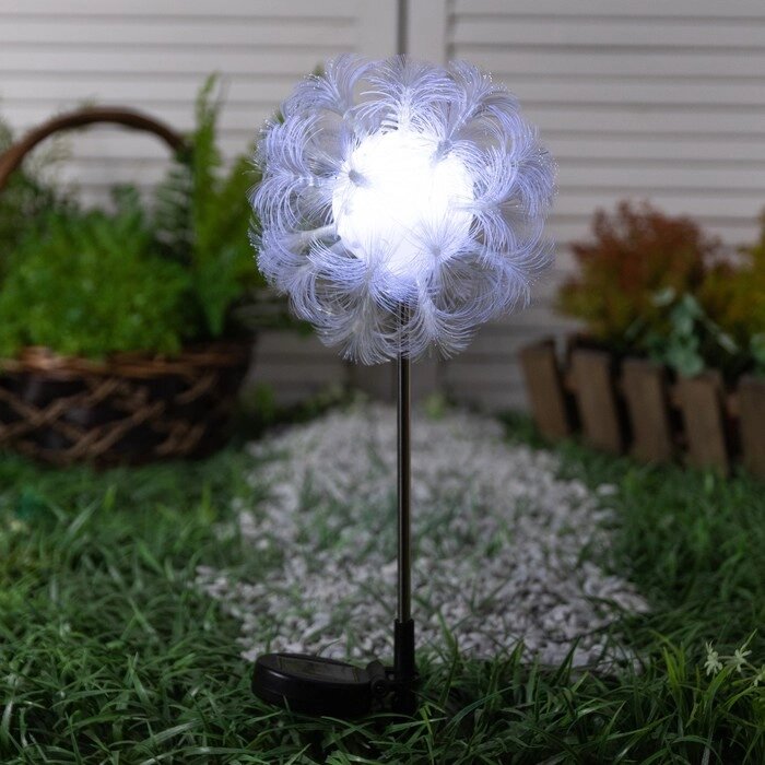 Садовый светильник на солнечной батарее «Клубок», 70 см, 1 LED, свечение белое от компании Интернет - магазин Flap - фото 1
