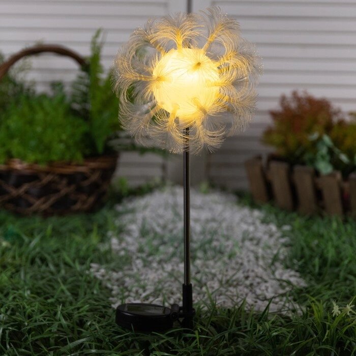 Садовый светильник на солнечной батарее «Клубок», 70 см, 1 LED, свечение тёплое белое от компании Интернет - магазин Flap - фото 1