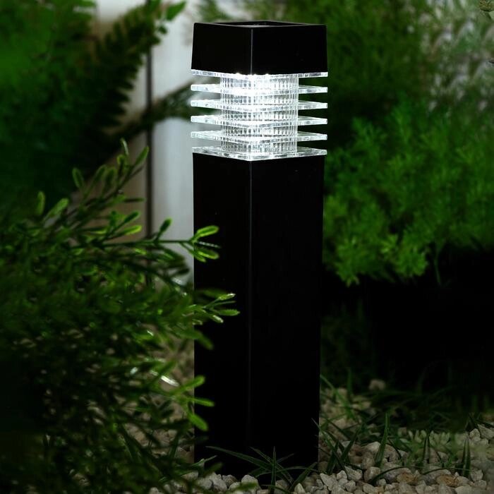 Садовый светильник на солнечной батарее «Столбик», 6  39  6 см, 1 LED, свечение белое от компании Интернет - магазин Flap - фото 1