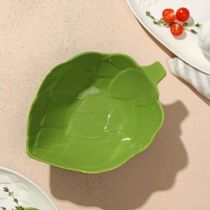 Салатник керамический «Артишок», зелёная, 20 х 17 см, 600 мл, цвет зелёный от компании Интернет - магазин Flap - фото 1