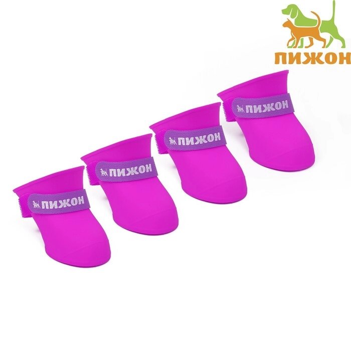 Сапоги резиновые Пижон, набор 4 шт., р-р L (подошва 5.7 Х 4.5 см), фиолетовые от компании Интернет - магазин Flap - фото 1