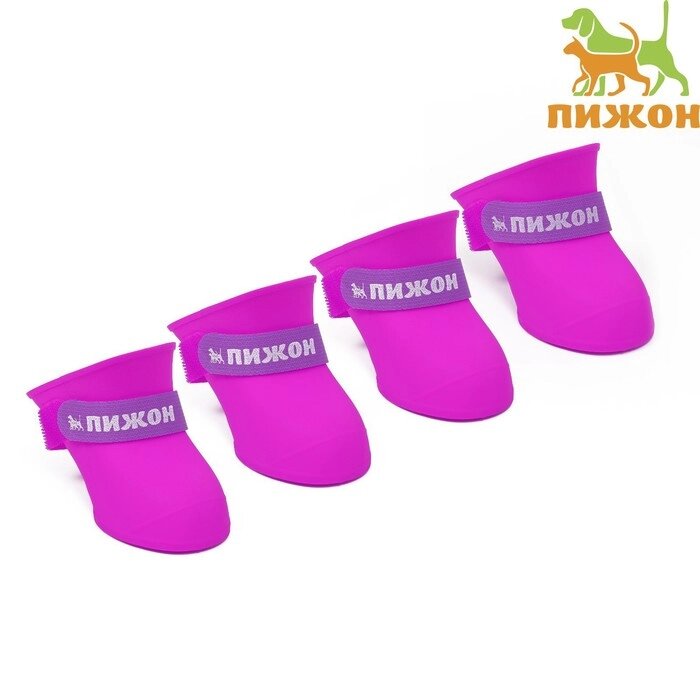 Сапоги резиновые Пижон, набор 4 шт., р-р М (подошва 5 Х 4 см), фиолетовые от компании Интернет - магазин Flap - фото 1