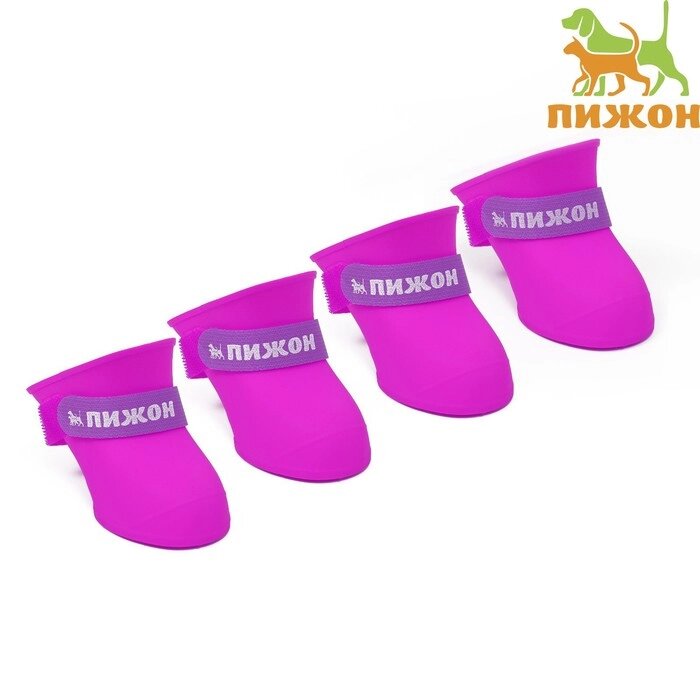 Сапоги резиновые Пижон, набор 4 шт., р-р S (подошва 4 Х 3 см), фиолетовые от компании Интернет - магазин Flap - фото 1