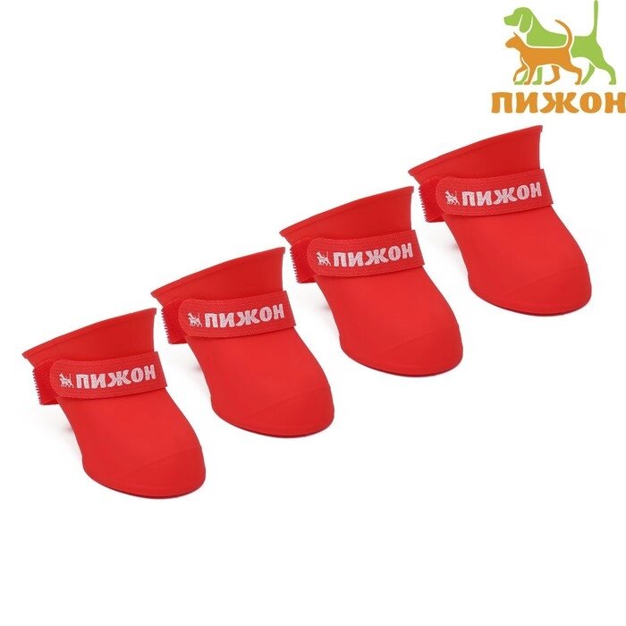 Сапоги резиновые Пижон, набор 4 шт, р-р XL, красные от компании Интернет - магазин Flap - фото 1