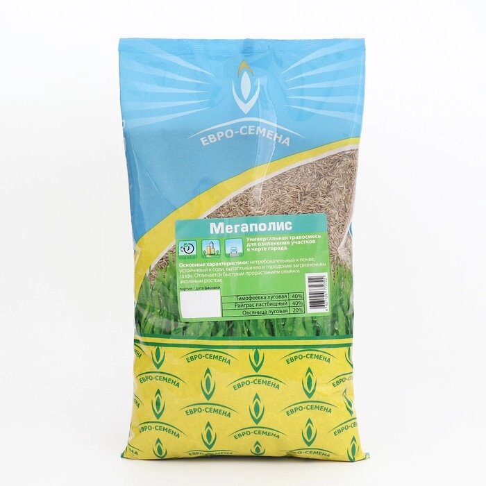 Семена Газонная травосмесь "Евросемена" "Мегаполис", 1 кг от компании Интернет - магазин Flap - фото 1