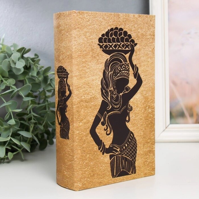 Сейф-книга дерево кожзам "Африканка с вазой с фруктами" 21х13х5 см от компании Интернет - магазин Flap - фото 1