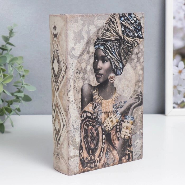 Сейф-книга дерево кожзам "Африканская красавица" 21х13х5 см от компании Интернет - магазин Flap - фото 1