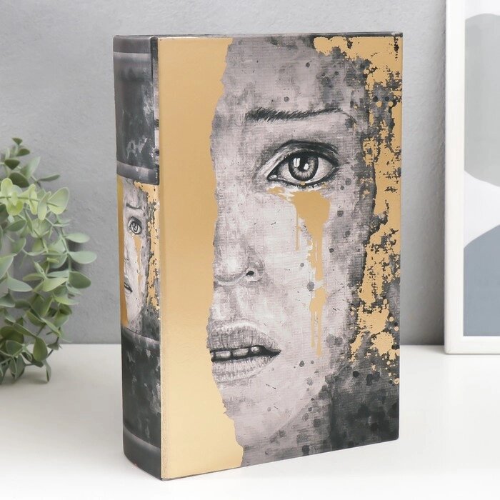 Сейф-книга дерево кожзам "Портрет девушки. Золотые слёзы" 27х18х7 см от компании Интернет - магазин Flap - фото 1