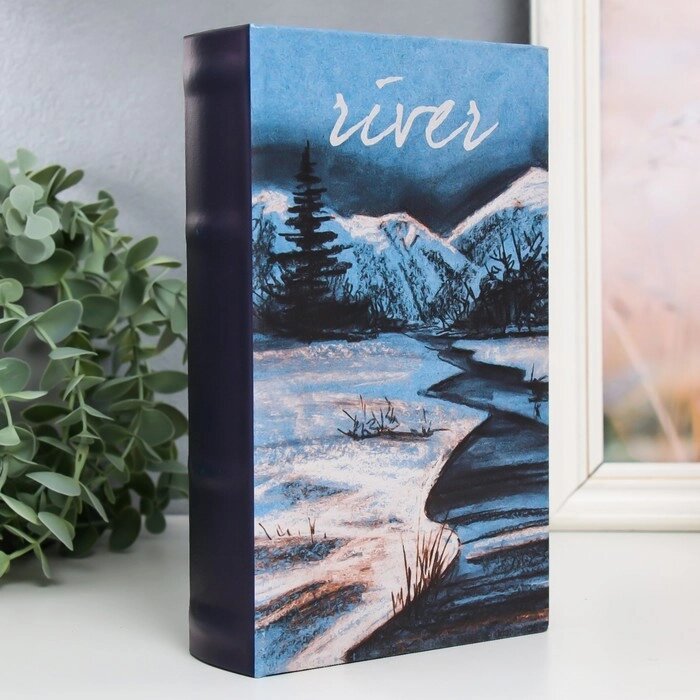 Сейф-книга дерево кожзам "Река в горах" 21х13х5 см от компании Интернет - магазин Flap - фото 1