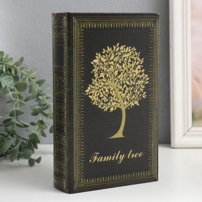 Сейф-книга дерево кожзам "Семейное дерево" 21х13х5 см от компании Интернет - магазин Flap - фото 1