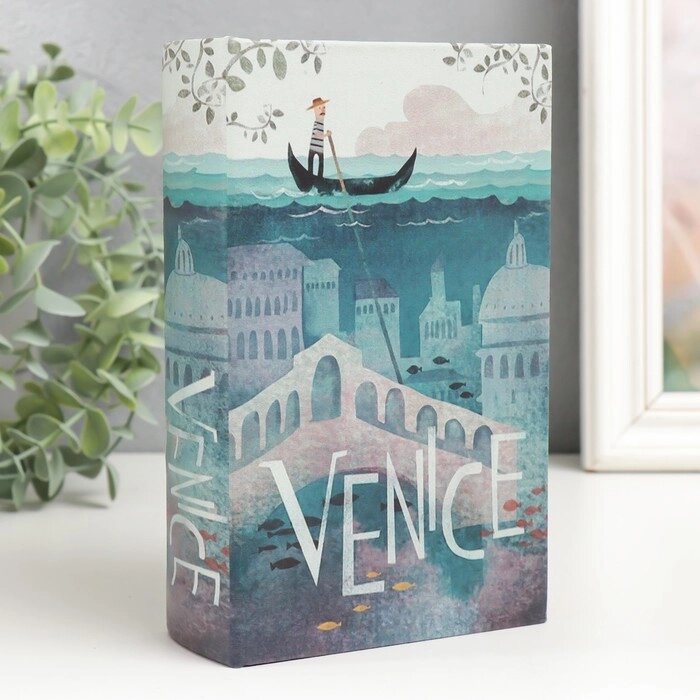 Сейф-книга дерево кожзам "Венеция. Рисунок" 17х11х5 см от компании Интернет - магазин Flap - фото 1