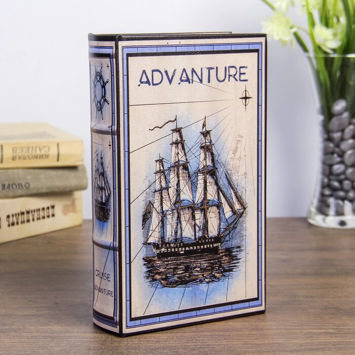 Сейф-книга дерево "Морское приключение" кожзам 21х13х5 см от компании Интернет - магазин Flap - фото 1