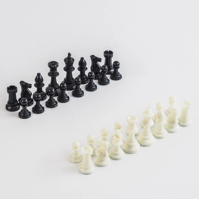 Шахматные фигуры, пластик, король h-7.5 см, пешка h-3.5 см от компании Интернет - магазин Flap - фото 1