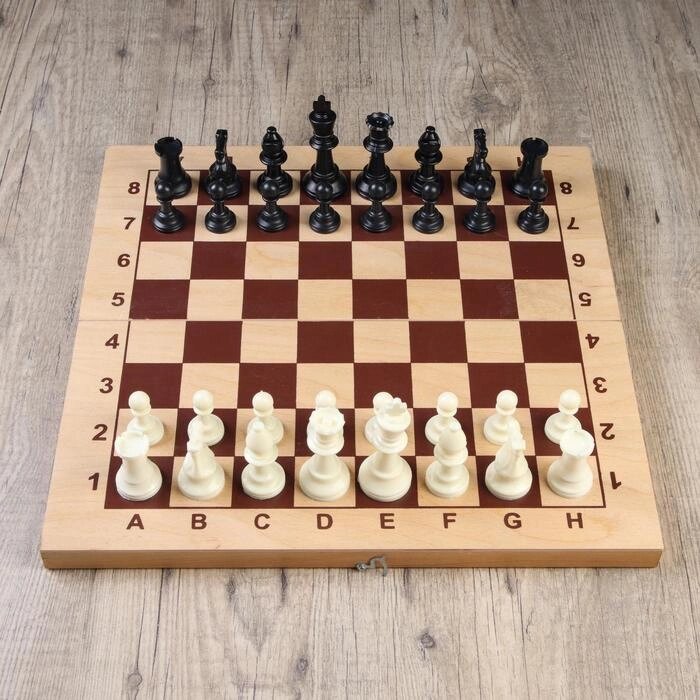 Шахматные фигуры, пластик, король h-9.5 см, пешка h-4.5 см от компании Интернет - магазин Flap - фото 1