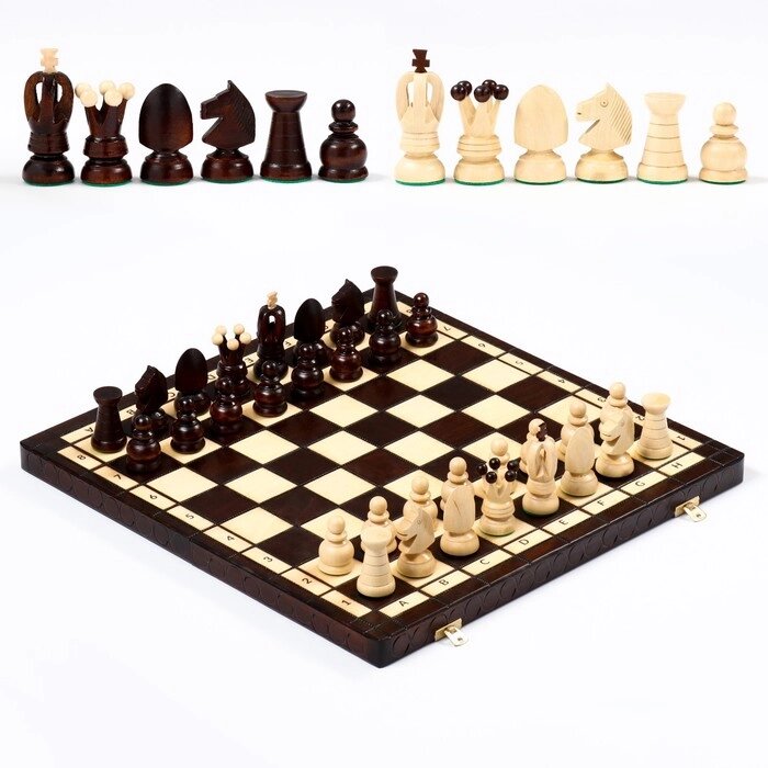 Шахматы польские Madon "Королевские", 44 х 44 см, король h=8 см, пешка h-4.5 см от компании Интернет - магазин Flap - фото 1