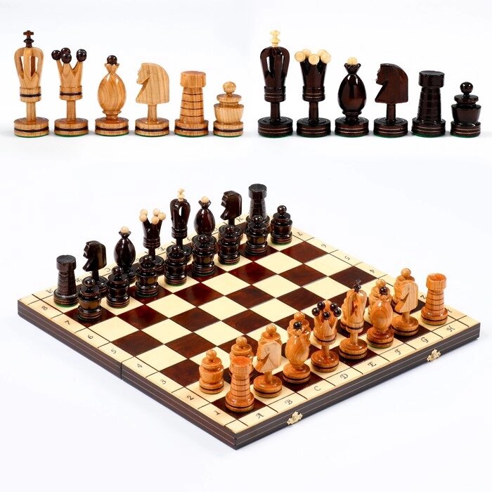 Шахматы польские Madon "Королевские", 49 х 49 см, король h-12 см , пешка h-6 см от компании Интернет - магазин Flap - фото 1