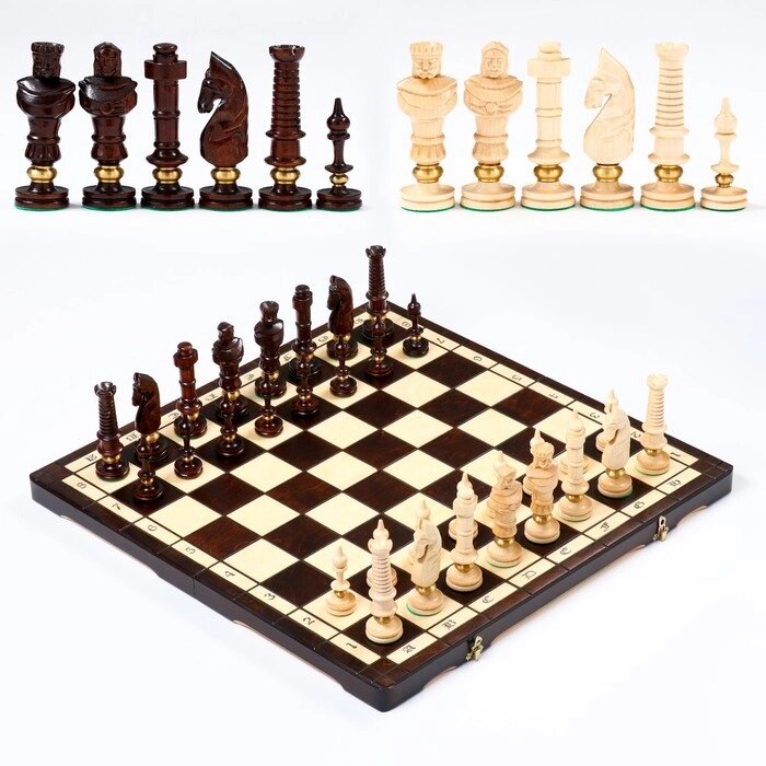 Шахматы польские Madon "Королевские", 62 х 62 см, король h-12,5 см от компании Интернет - магазин Flap - фото 1