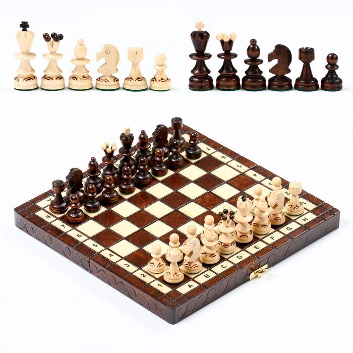 Шахматы польские Madon "Жемчуг", 28 х 28 см, король h-6.5 см, пешка h-3 см от компании Интернет - магазин Flap - фото 1