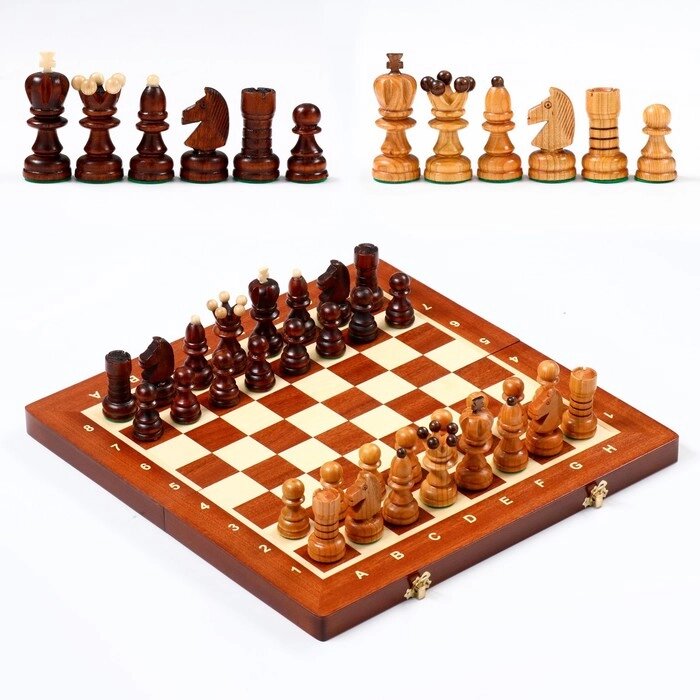 Шахматы польские Madon "Жемчуг", 40.5 х 40.5 см, король h-8.5 см, пешка h-5 см от компании Интернет - магазин Flap - фото 1