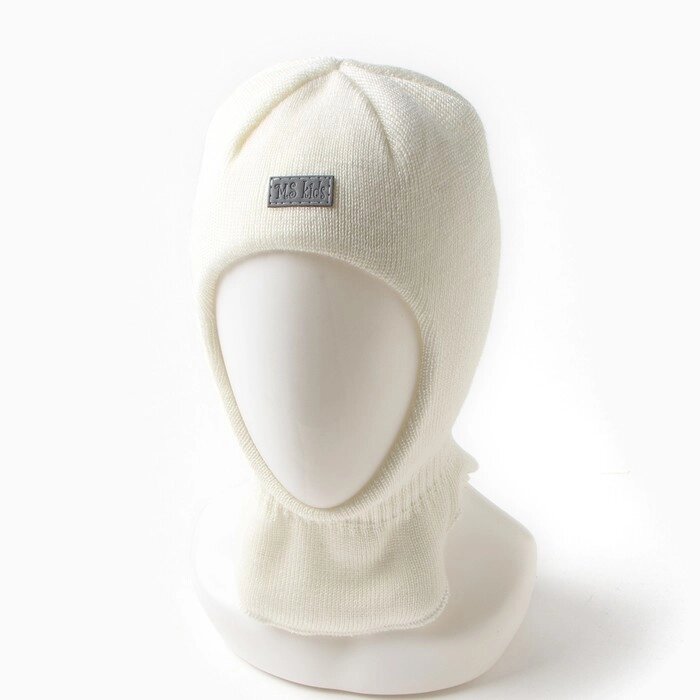 Шапка-шлем детский, цвет молочный, размер 48-50 от компании Интернет - магазин Flap - фото 1