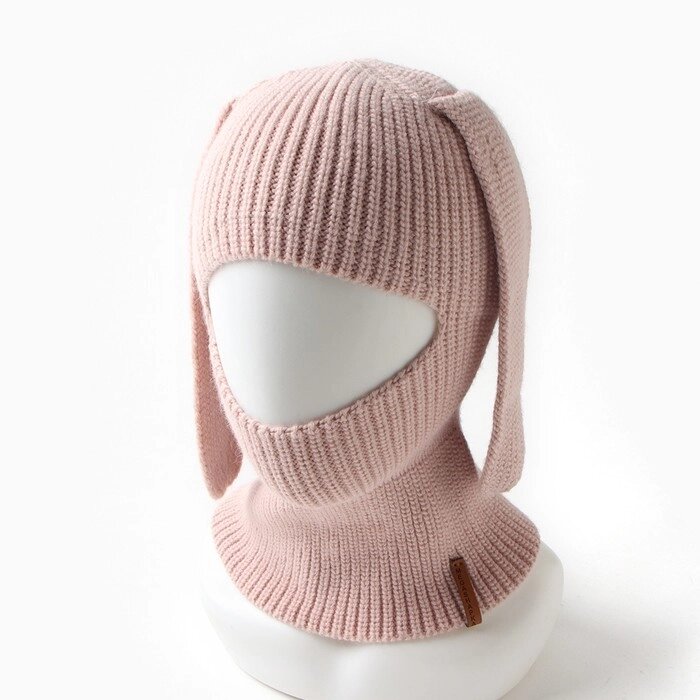 Шапка-шлем детский, цвет пудровый, размер 50-52 от компании Интернет - магазин Flap - фото 1