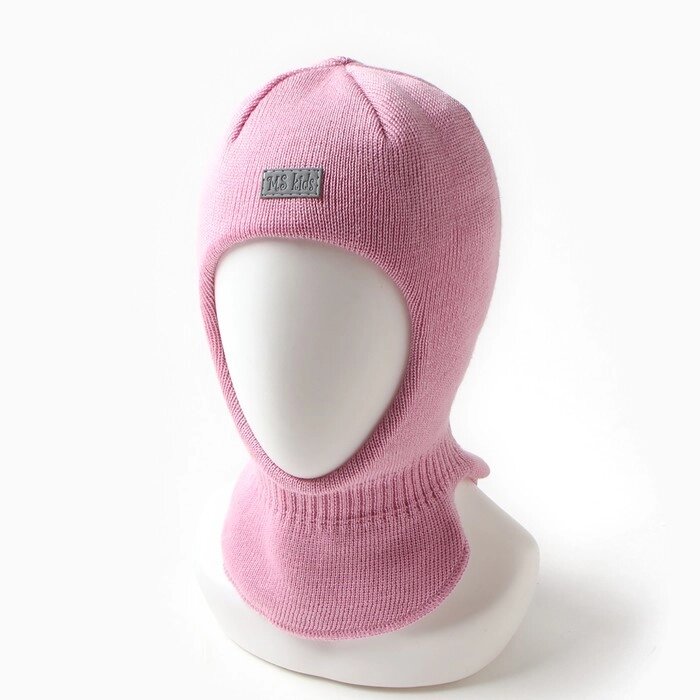 Шапка-шлем детский, цвет розовый, размер 48-50 от компании Интернет - магазин Flap - фото 1