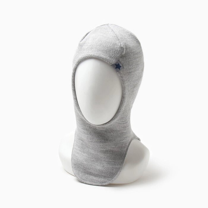 Шапка-шлем для мальчика, цвет серый, размер 46-50 от компании Интернет - магазин Flap - фото 1
