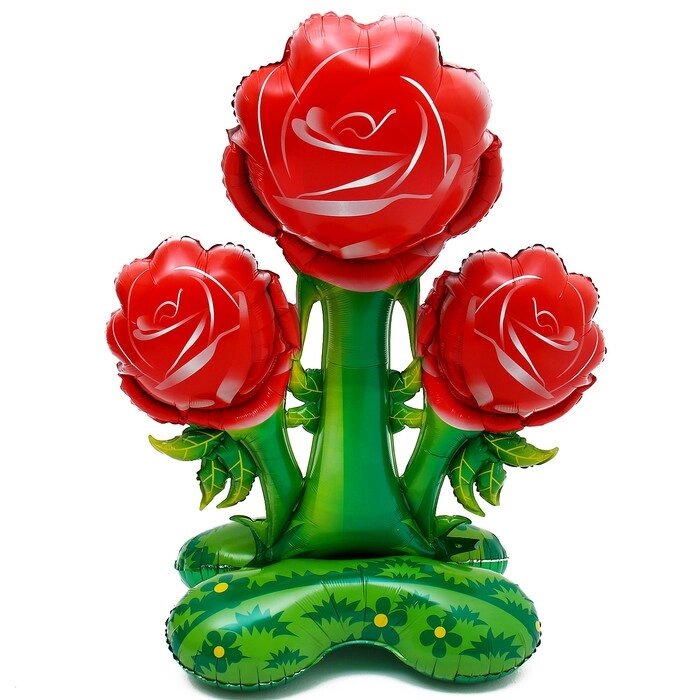 Шар фольгированный 63" «Букет красных роз», на подставке от компании Интернет - магазин Flap - фото 1