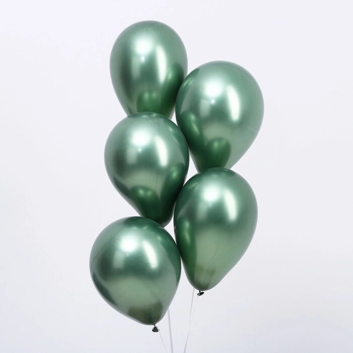 Шар латексный 12“, хром, набор 100 шт, цвет натуральный зеленый от компании Интернет - магазин Flap - фото 1