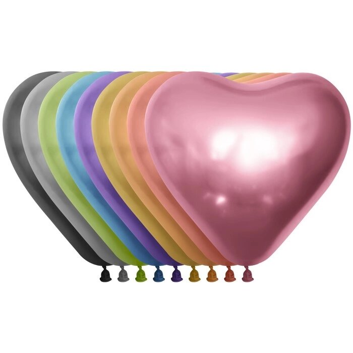Шар латексный 12", сердце, хром, набор 25 шт., МИКС от компании Интернет - магазин Flap - фото 1