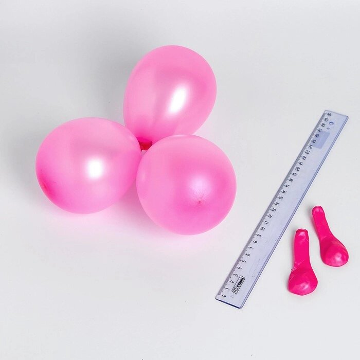 Шар латексный 5", металл, набор 100 шт., водные бомбочки, цвет розовый от компании Интернет - магазин Flap - фото 1