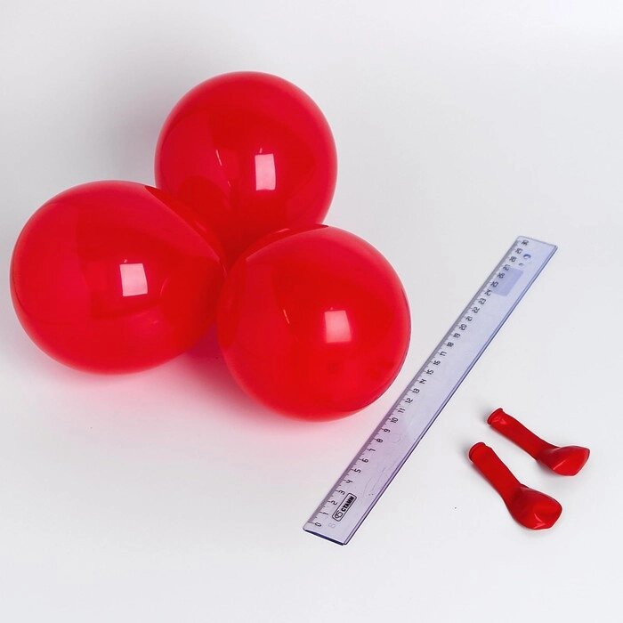 Шар латексный 5", пастель, набор 100 шт., водные бомбочки, цвет красный от компании Интернет - магазин Flap - фото 1