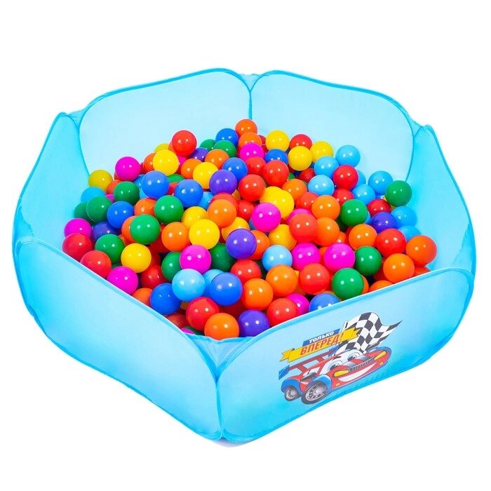 Шарики для сухого бассейна с рисунком, диаметр шара 7,5 см, набор 60 штук, разноцветные от компании Интернет - магазин Flap - фото 1