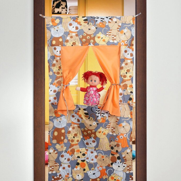 Ширма для кукольного театра «Котики», текстиль, р-р: 12060 см от компании Интернет - магазин Flap - фото 1