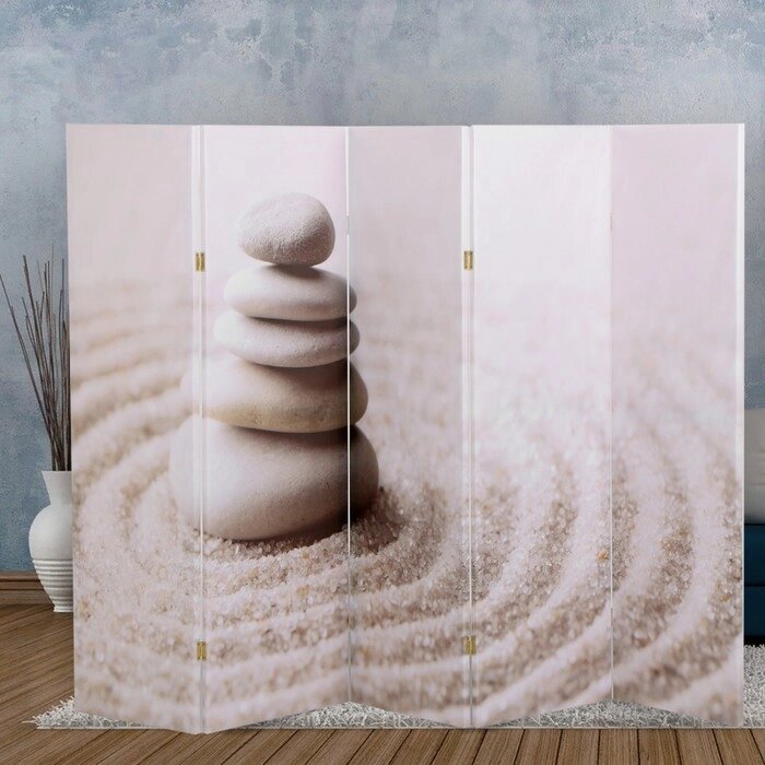 Ширма "Камни на песке", 250 х 160 см от компании Интернет - магазин Flap - фото 1