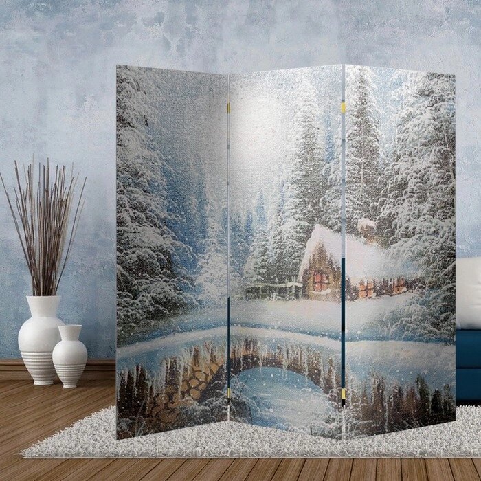 Ширма "Картина маслом. Зимний лес", 150 х 160 см от компании Интернет - магазин Flap - фото 1