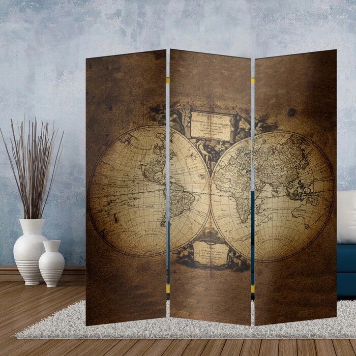 Ширма "Старинная карта мира", 150 х 160 см от компании Интернет - магазин Flap - фото 1