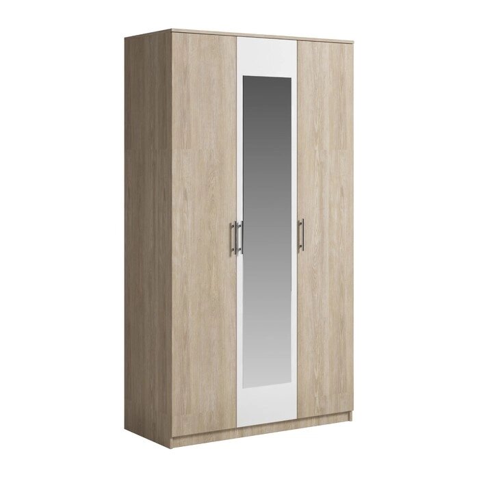 Шкаф 3 двери с зеркалом Светлана 2070х1200х540 Дуб сонома/Белый от компании Интернет - магазин Flap - фото 1