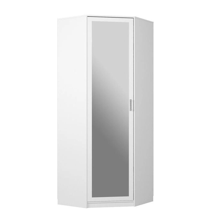 Шкаф угловой Орион с зеркалом, 866х2300х450, Белый/Белый от компании Интернет - магазин Flap - фото 1